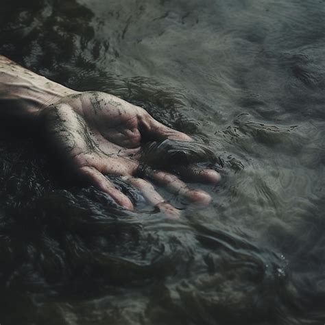 Una Mano Est Sumergida En Agua Con Las Palabras Mano En La Parte