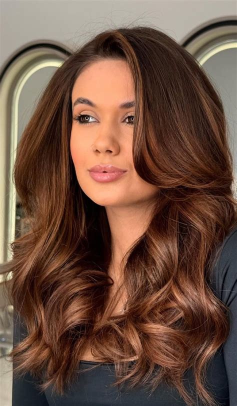 Trendy Hair Colour Ideas Rich Warm Auburn Brunette Soft Waves