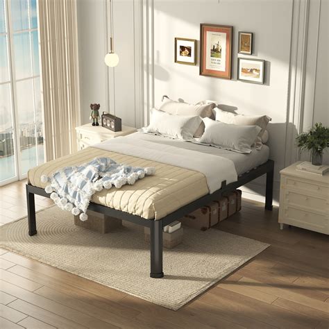 Full Bed Frame With Round Corner Edge Legs Inch Heavy Duty Support