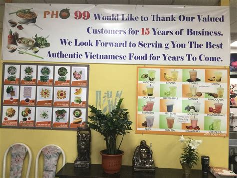 Menu At Phở 99 Vietnamese Restaurant Riverside