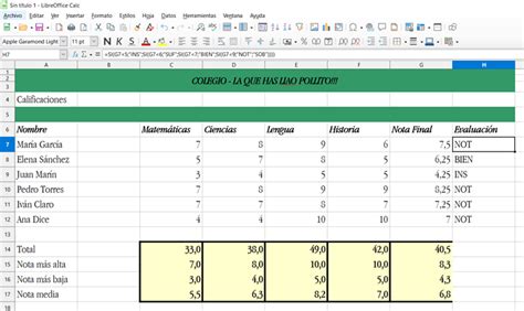 Calc Hoja de Cálculo Tercera Práctica Aprendoencasa