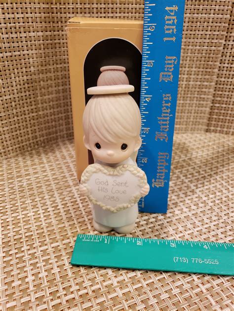 Vintage Precious Moments Porcelain Figurine God Sent His Etsy