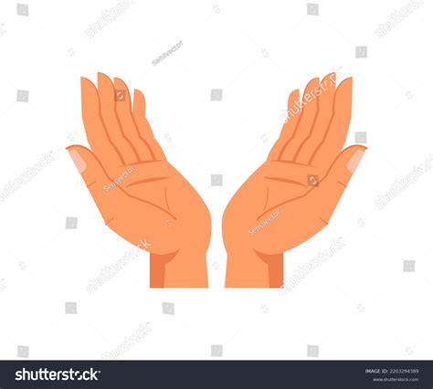 Holding Hands Gesture Isolated Arms Raised Stock Vector (Royalty Free ...