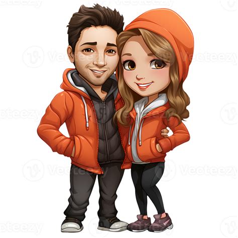 linda Pareja clipart ilustración ai generativo 27687805 PNG