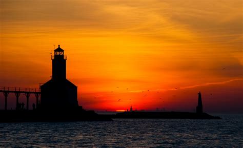 Wallpaper Sunset Sea Sunrise Evening Morning Tower Coast