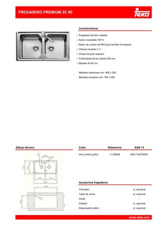 Fregadero Teka PREMIUM 2C PDF