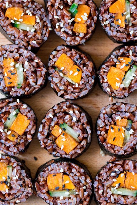 Sweet Potato Sushi With Miso Glaze Lazy Cat Kitchen