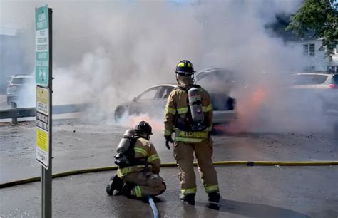 Operations At The Fully Involved Tesla Fire Of September 15 2022 Stamford Fire Department