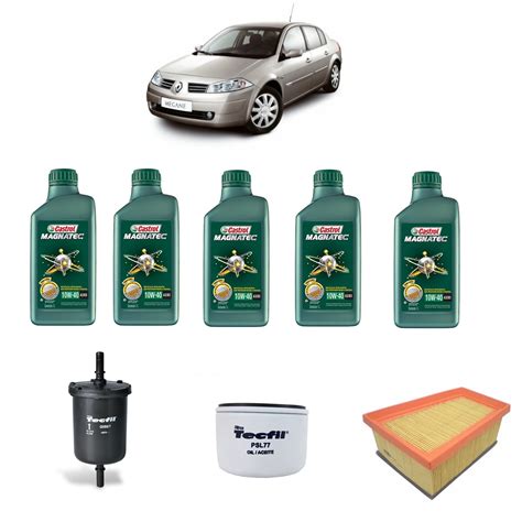 Kit Troca De Óleo Renault Mégane 1 6 16v Flex Castrol10w40 em 6x s