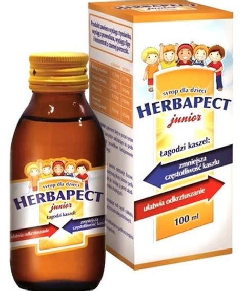 Herbapect Junior Syrop Na Kaszel Smak Malinowy 120ml Mypewex