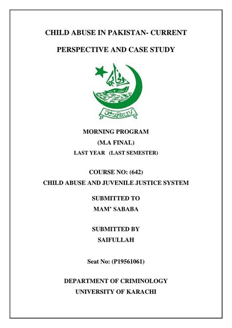 SOLUTION: Child abuse case study - Studypool