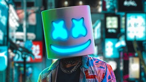 Marshmello Neon, marshmello, music, HD wallpaper | Peakpx