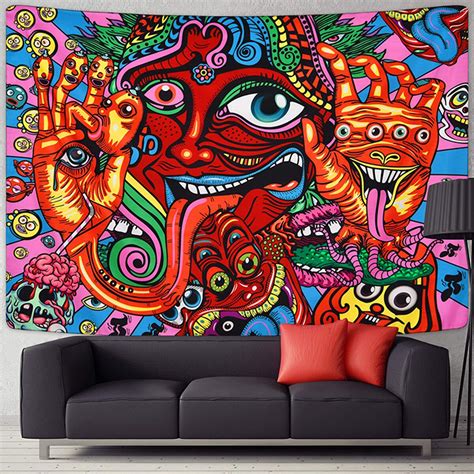 Psychedelische Tapestry Trippy Art Zijde Poster Pr Grandado