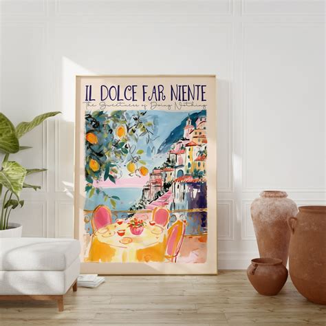 Dolce Far Niente Digital Printable Art Colorful Watercolor Painting