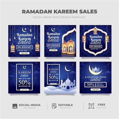 Design De Modelo De Postagem De M Dia Social Ramadan Kareem Vetor Premium