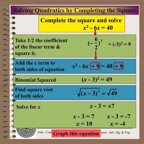 Ppt Aim How Do We Solve Quadratic Equations By Completing The Square