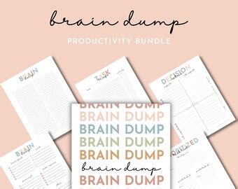 Brain Dump Printable Bundle Decision Matrix Thought Organizer