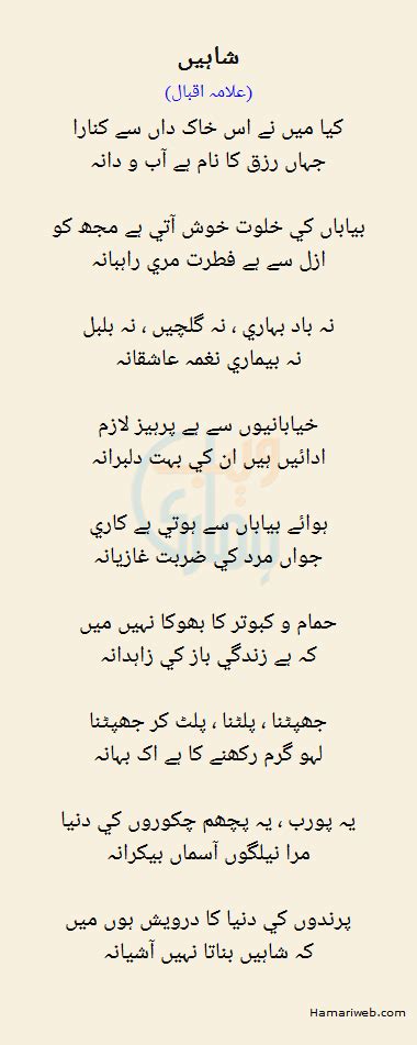 Allama Iqbal Poetry Shaheen