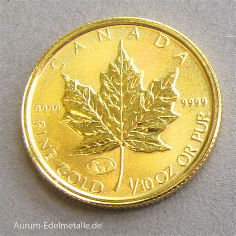 Kanada 1 10 oz Maple Leaf Goldmünze Feingold 9999 Aurum Goldshop