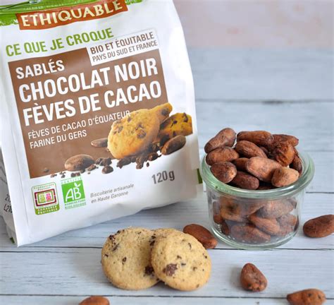 Sablés bio et au chocolat noir et fèves de cacao Commerce équitable