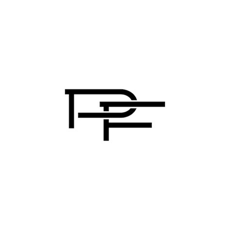 Pf Monogramme Logo Design Lettre Texte Nom Symbole Monochrome Logotype