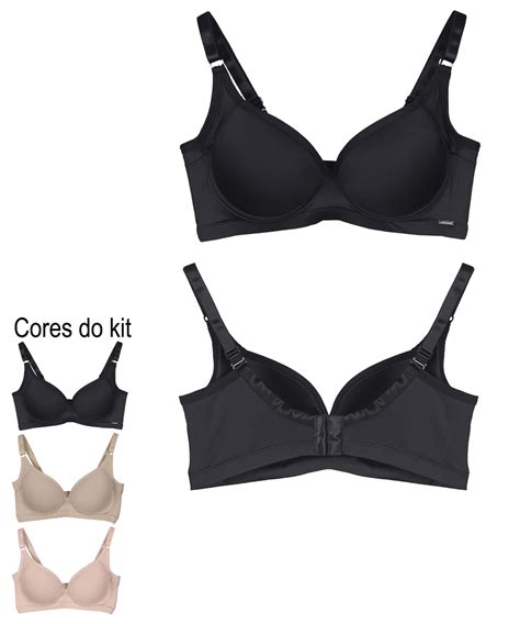 Sutiã Plus Size bojo e aro em microfibra e formato em U nas costas Rios Lingerie