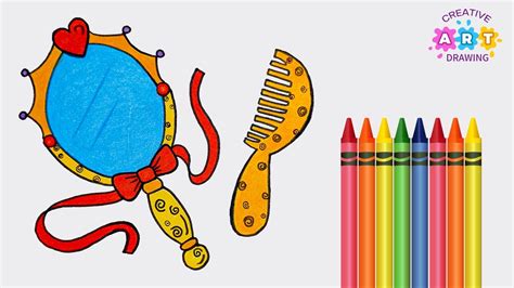 Mirror And Comb How To Draw Mirror And Comb Easy Drawing For Kids And