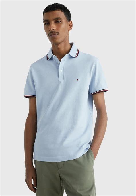 Tommy Hilfiger Rwb Tipped Poloshirt Breezy Blue Hellblau Zalando At