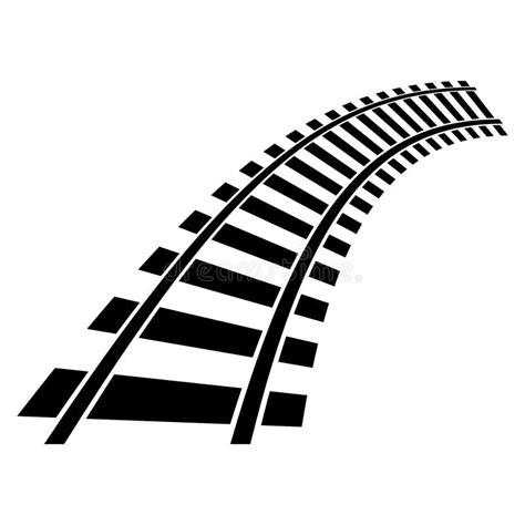 Train Track Rail Way Silhouette Element Stock Vector Illustration Of