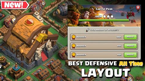 I Made Best Capital Peak 5 Base Layout In Clash Of Clans Best Defensive Base Layout Clan