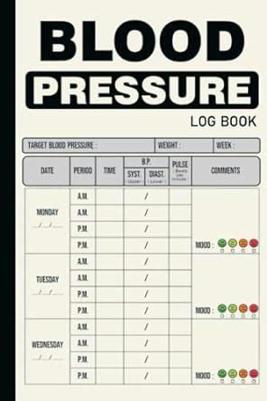 Blood Pressure Log Book Record And Monitor Your Daily Blood Pressure