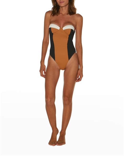 Vix Paula Hermanny Firenze Corsage Bandeau One Piece Swimsuit