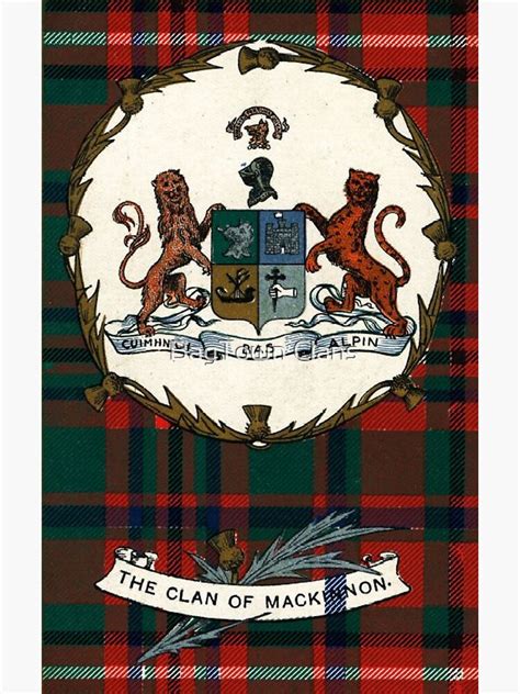 Clan Mackinnon Vintage Tartan Crest Badge Sticker By Ljrigby Redbubble