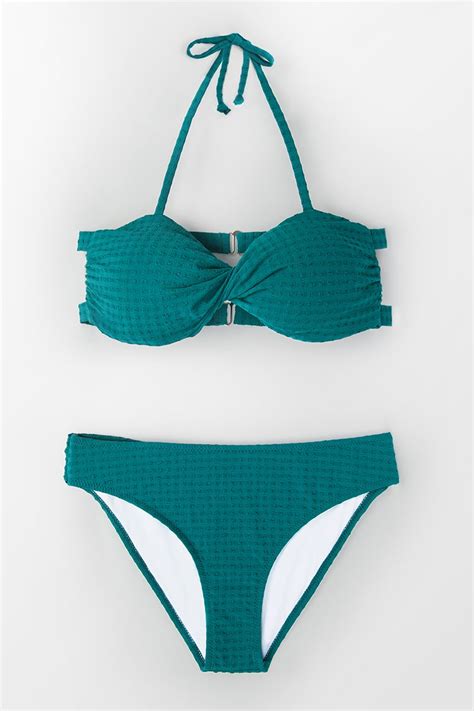 Teal Twisted Bandeau Bikini Cupshe AU