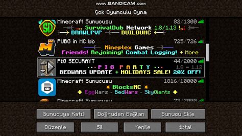 PREMİUMSUZ EN İYİ MİNECRAFT SERVERLERİ YouTube