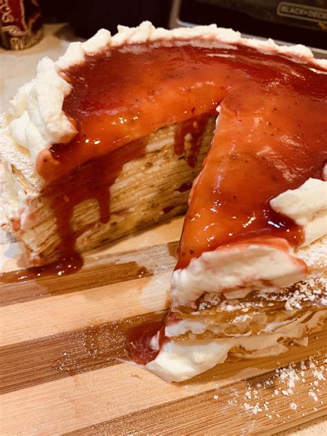 First Try Making A Strawberry Crepe Cake 🍰🍓 Rfoodporn