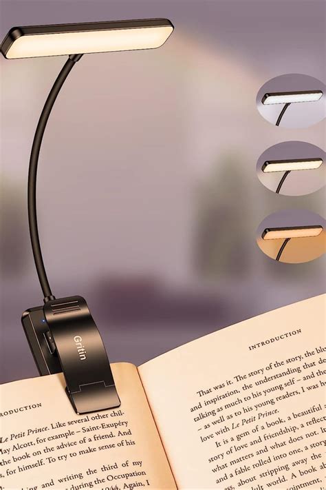 Gritin Led Rechargeable Book Light For Reading In Bed With Memory