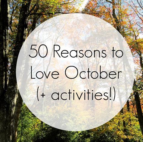 50 Reasons to Love October + Activity Ideas