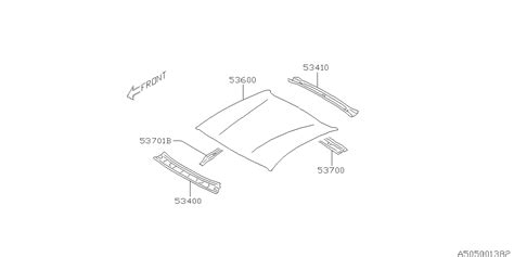 Subaru BRZ Roof Bow Roof Panel Reinforcement Brace 53701CA0109P