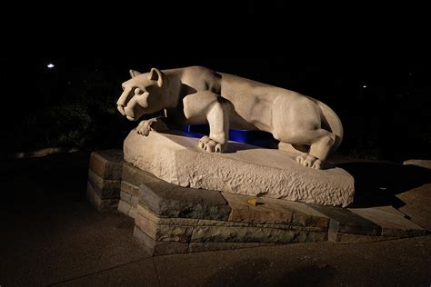 Nittany Lion Shrine At Night At Penn State University 5 Photograph By