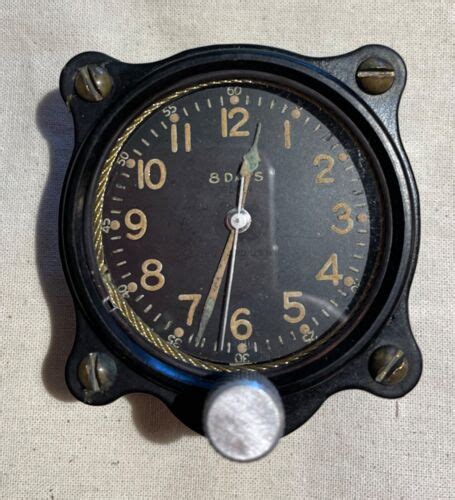 Vintage Elgin Military 8 Day Aircraft Cockpit Clock Model 1592 Ebay