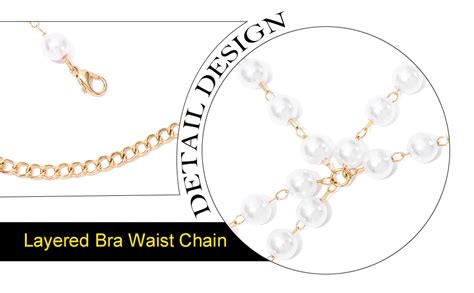 Amazon Nicute Pearl Body Chain Layered Bra Waist Chain Rave Party Bikini Chain Nightclub