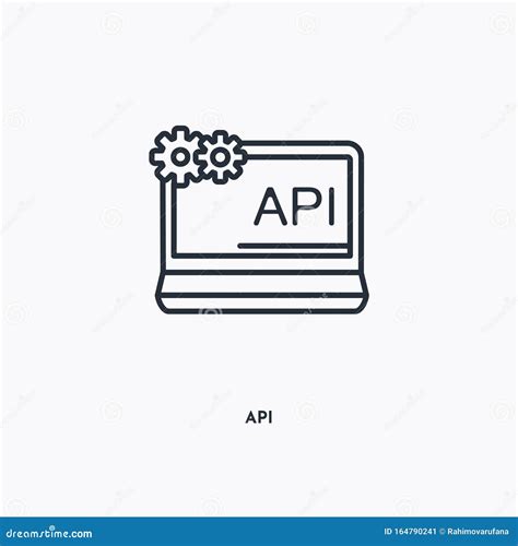 Api Outline Icon Simple Linear Element Illustration Isolated Line Api