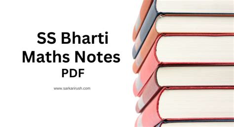 Pdf Ss Bharti Maths Notes Pdf In Hindi