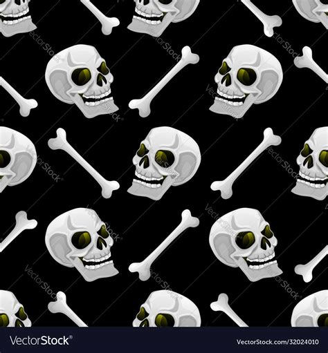 Seamless Pattern With Bones And Skulls Royalty Free Vector