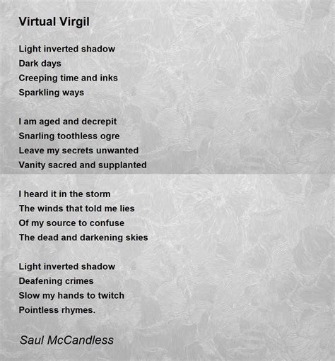 Virtual Virgil - Virtual Virgil Poem by Saul McCandless