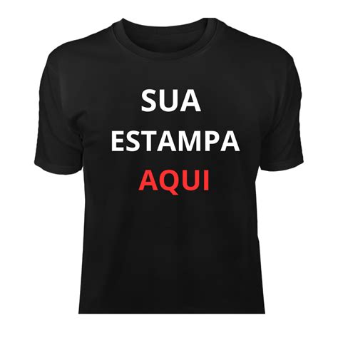 Camiseta Personalizada Preta A Sua Ideia Ou Logo Para Empresa