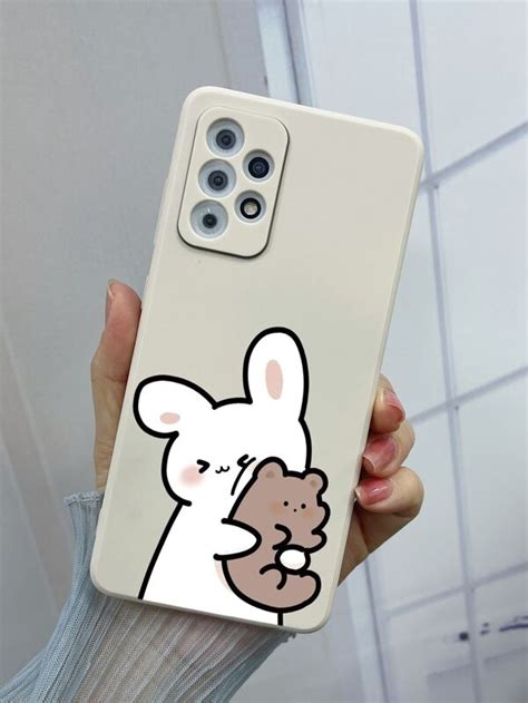 Pcs Couple Cartoon Rabbit Bear Pattern Phone Case Shein Usa