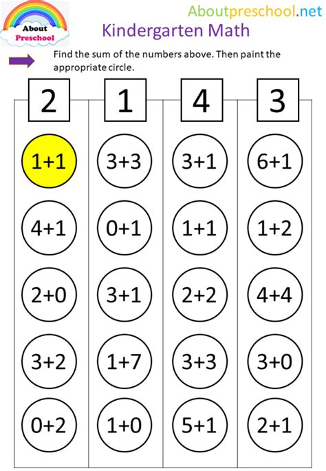 Kindergarten Math Worksheets About Preschool