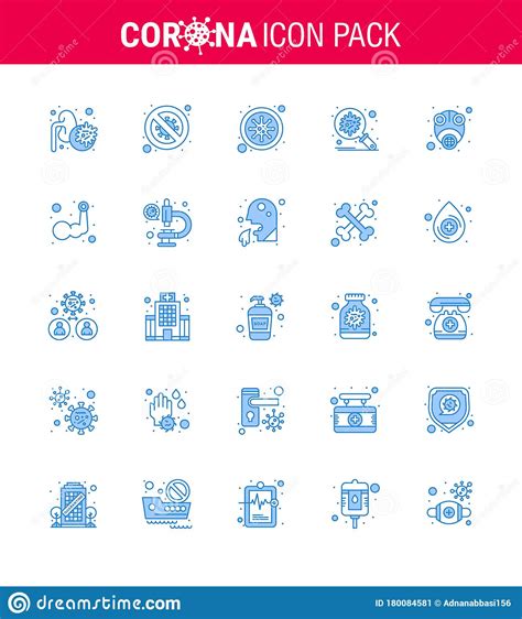 Simple Set Of Covid Protection Blue Icon Pack Icon Included